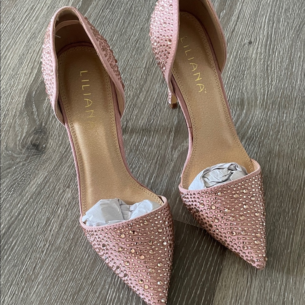 Liliana Pink Crystal-Embellished Pointed-Toe D'Orsay Flats - Picture 3 of 13